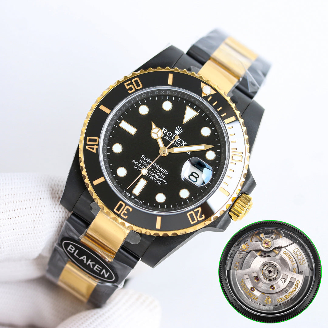 ** BLAKEN Submariner Series ROLEX Gold & Black Limited Edition

**